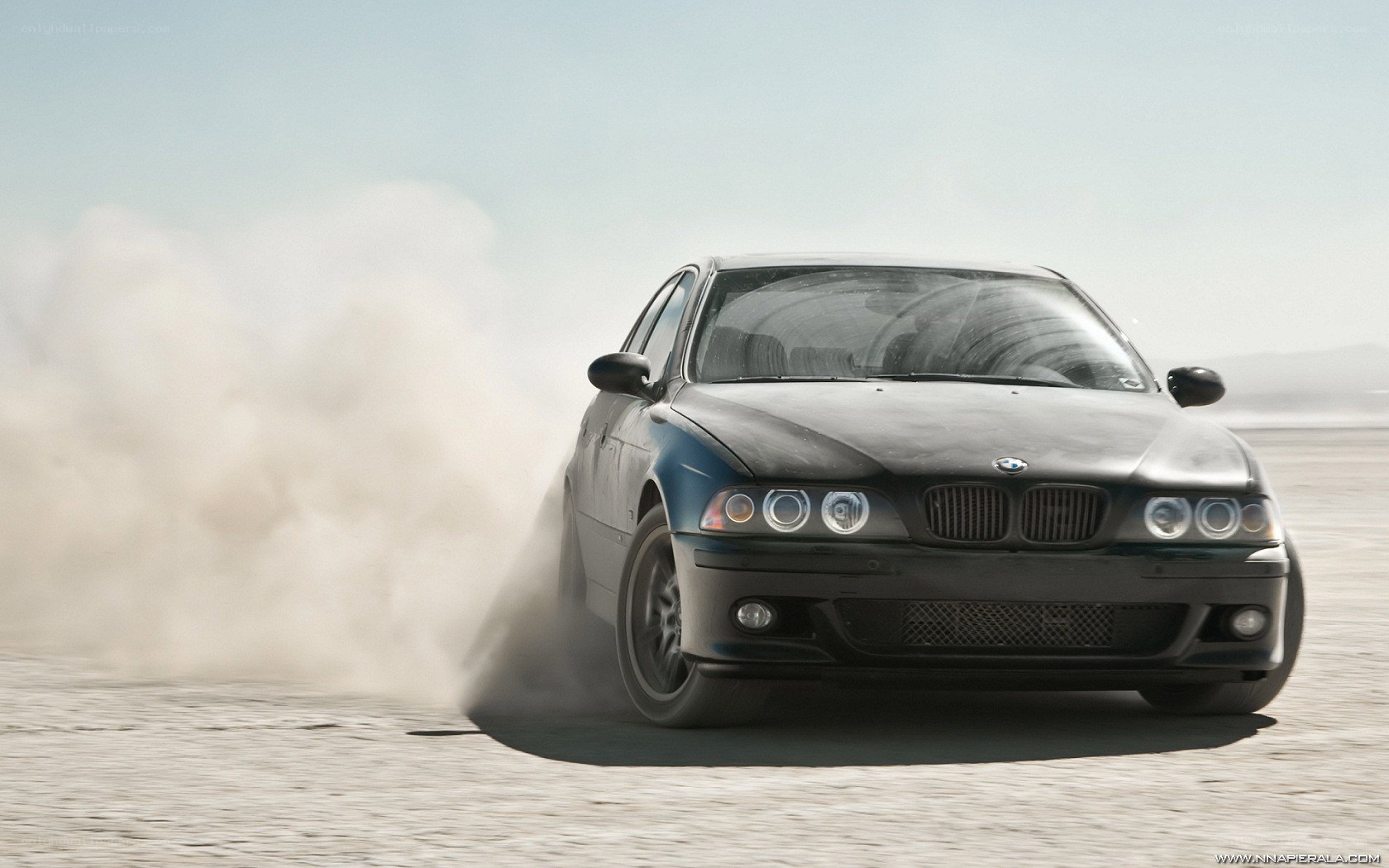 BMW drifting in desert