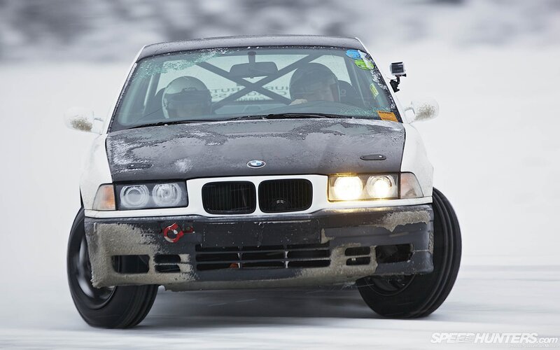 BMW drifting on ice