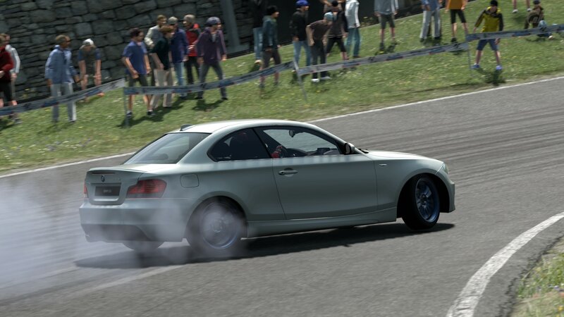 BMW drifting on track