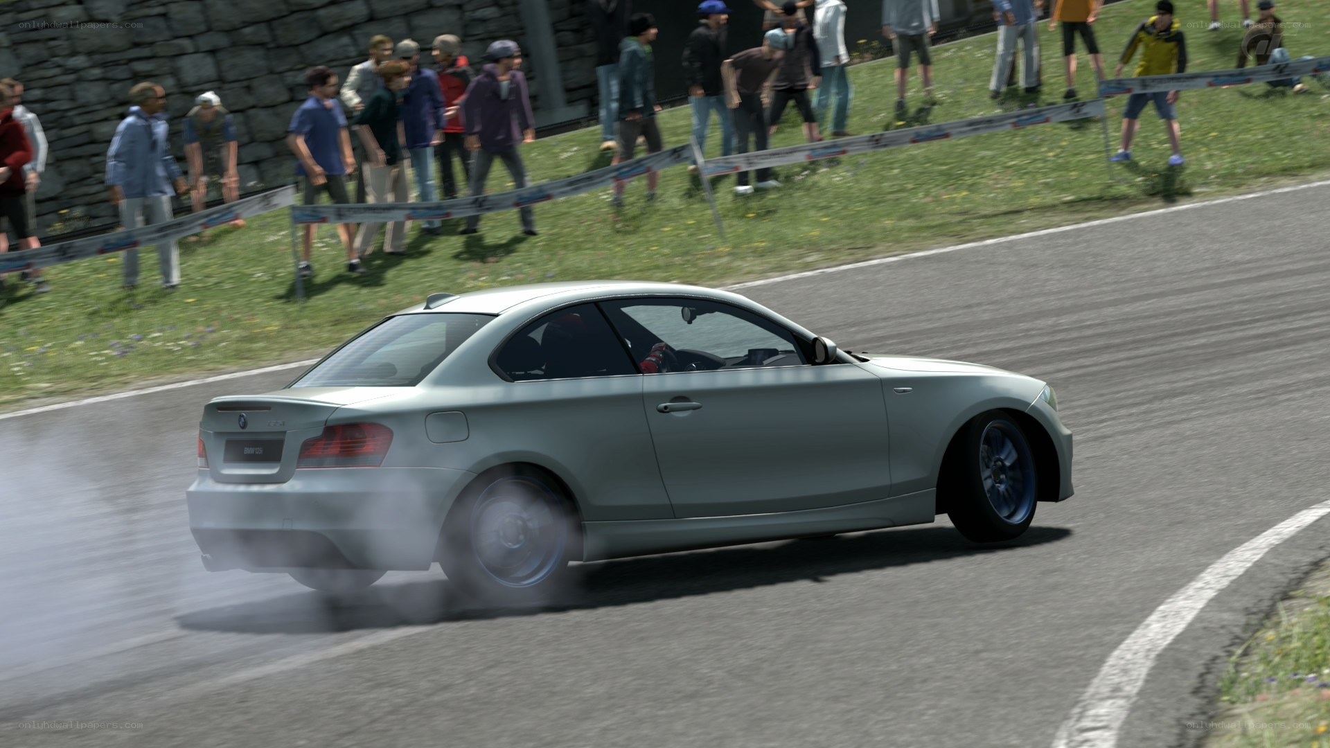 BMW drifting on track