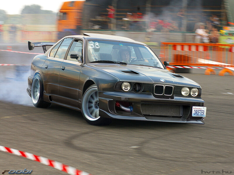 BMW drifting on track