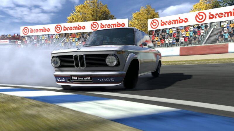 BMW drifts on racetrack