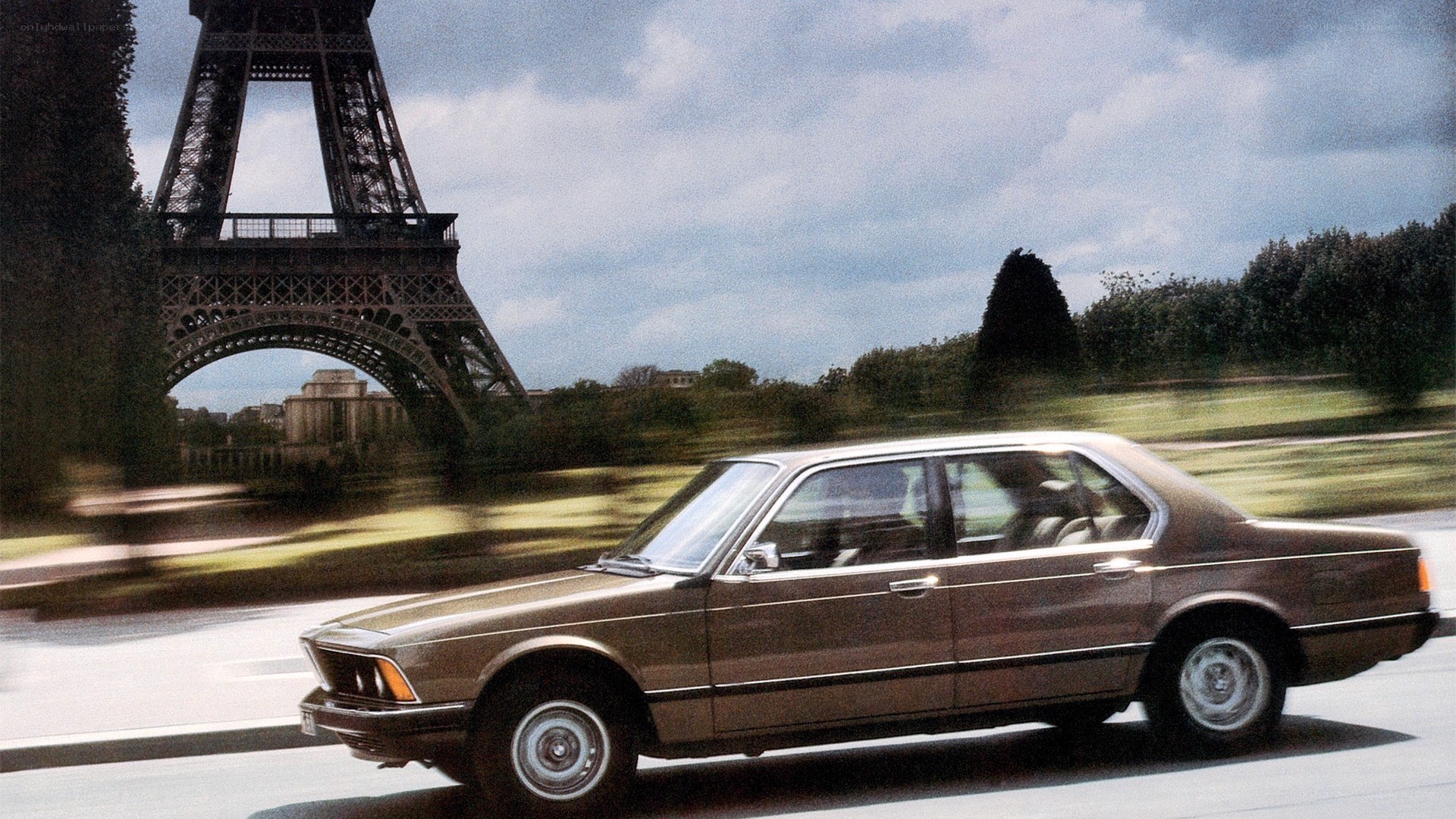 BMW driving near Eiffel Tower