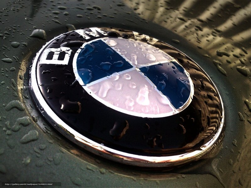 BMW emblem on wet surface