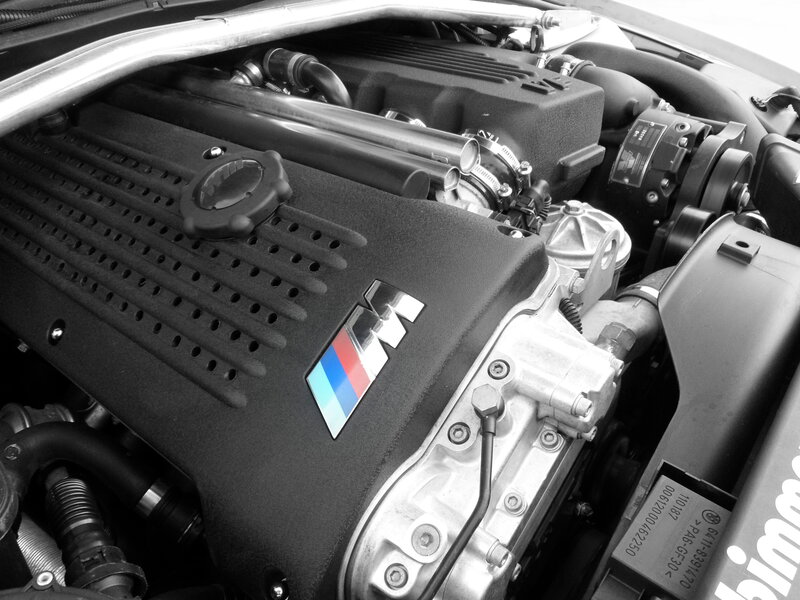BMW Engine Bay — Black, Technical, Photograph, Engine Cover, Hoses