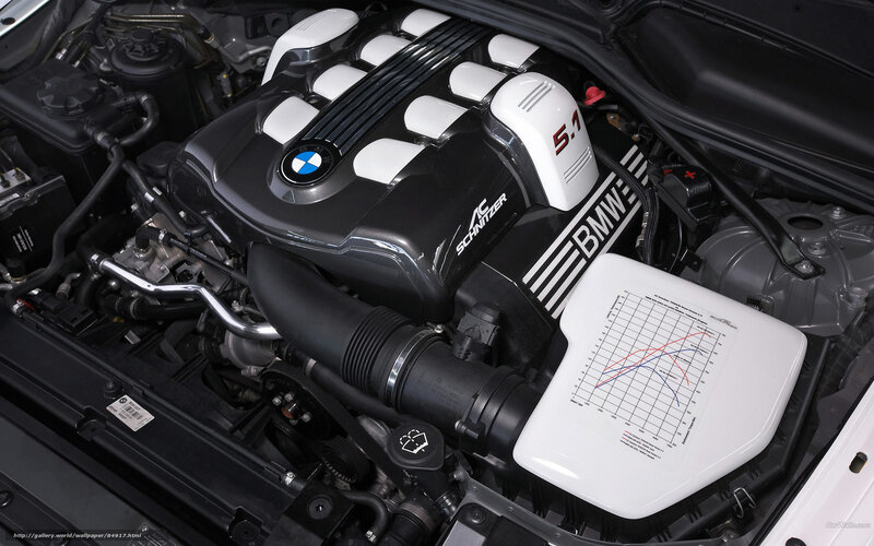 BMW Engine Bay — Black, Technical, Photograph