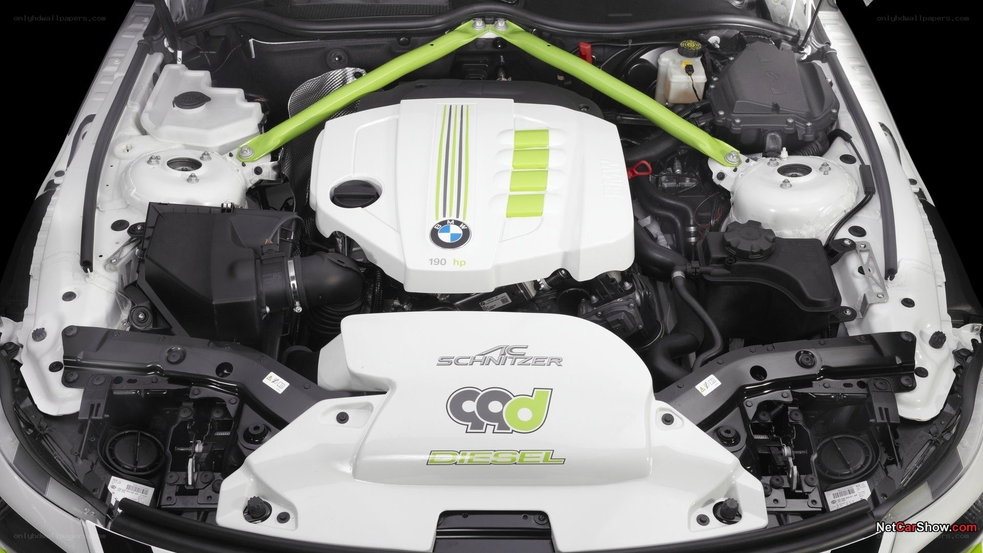 BMW engine bay with Schnitzer branding