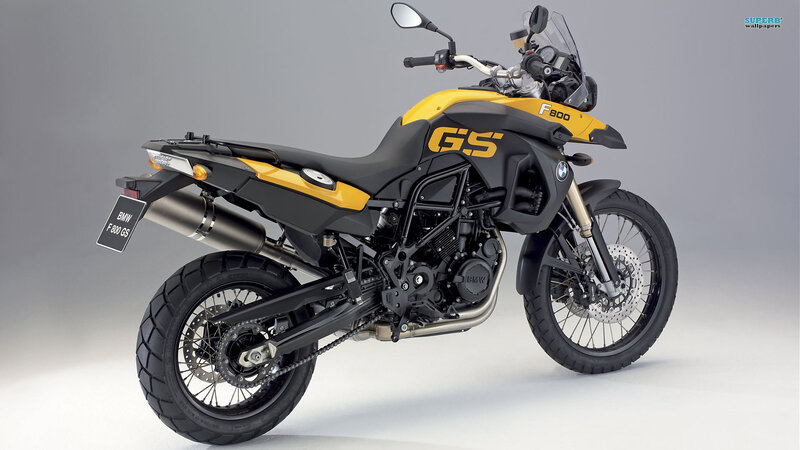 BMW F800GS Motorcycle — Black, Neutral, Photograph, Exhaust