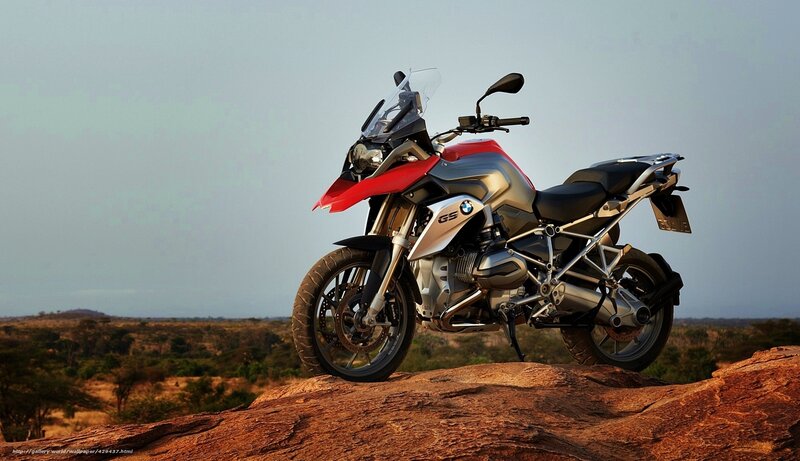 BMW GS motorcycle on rock