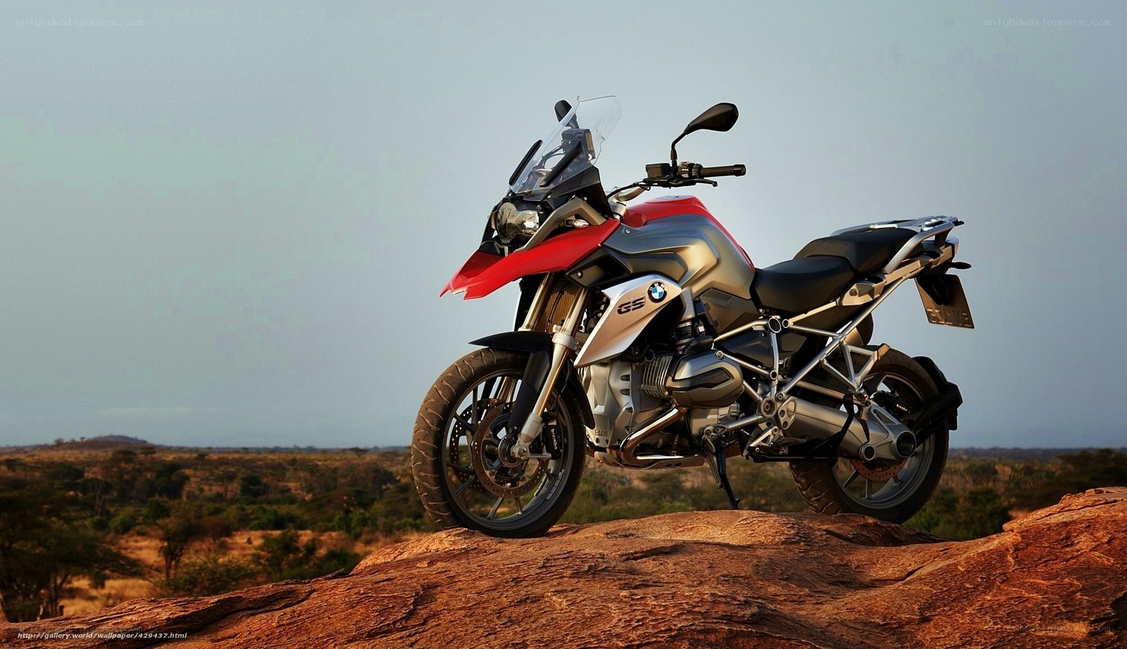BMW GS motorcycle on rock