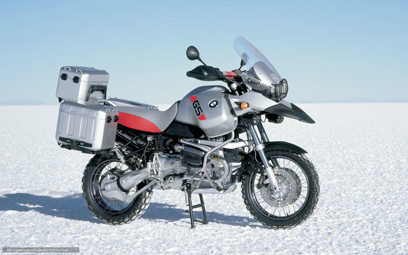 BMW GS motorcycle on salt flat