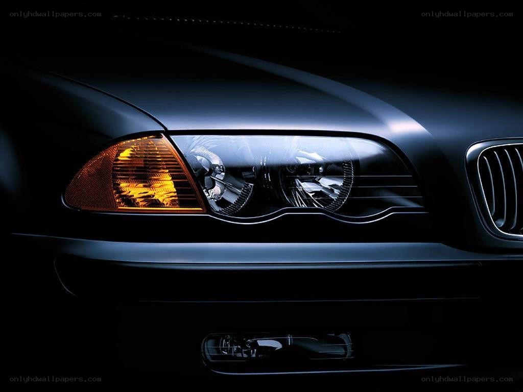 BMW headlight in darkness
