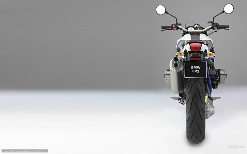 BMW HP2 motorcycle rear view