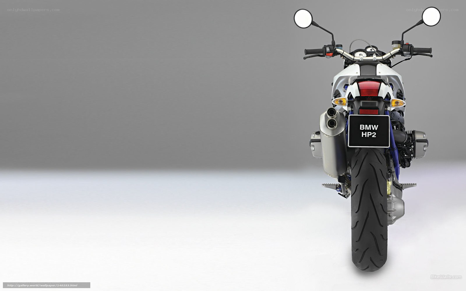 BMW HP2 motorcycle rear view