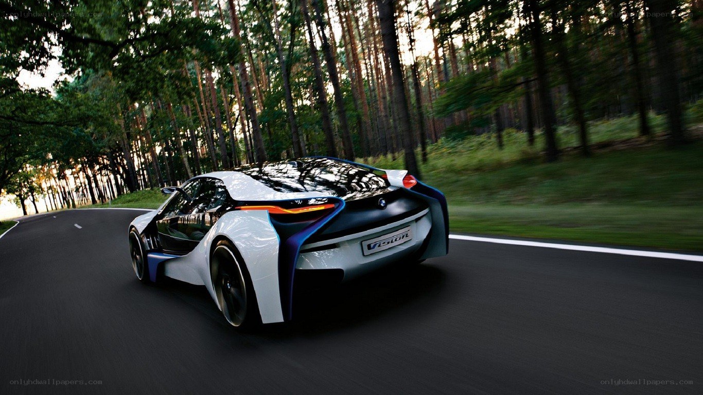 BMW i Vision car in forest