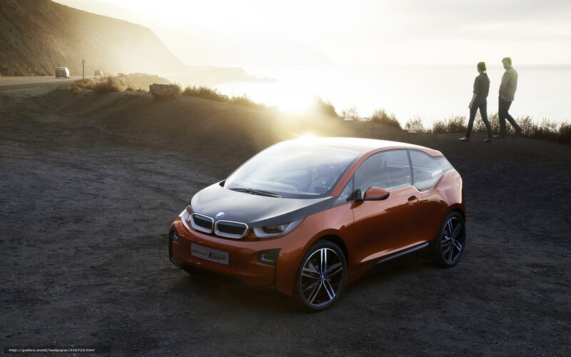 BMW i3 concept car on coast