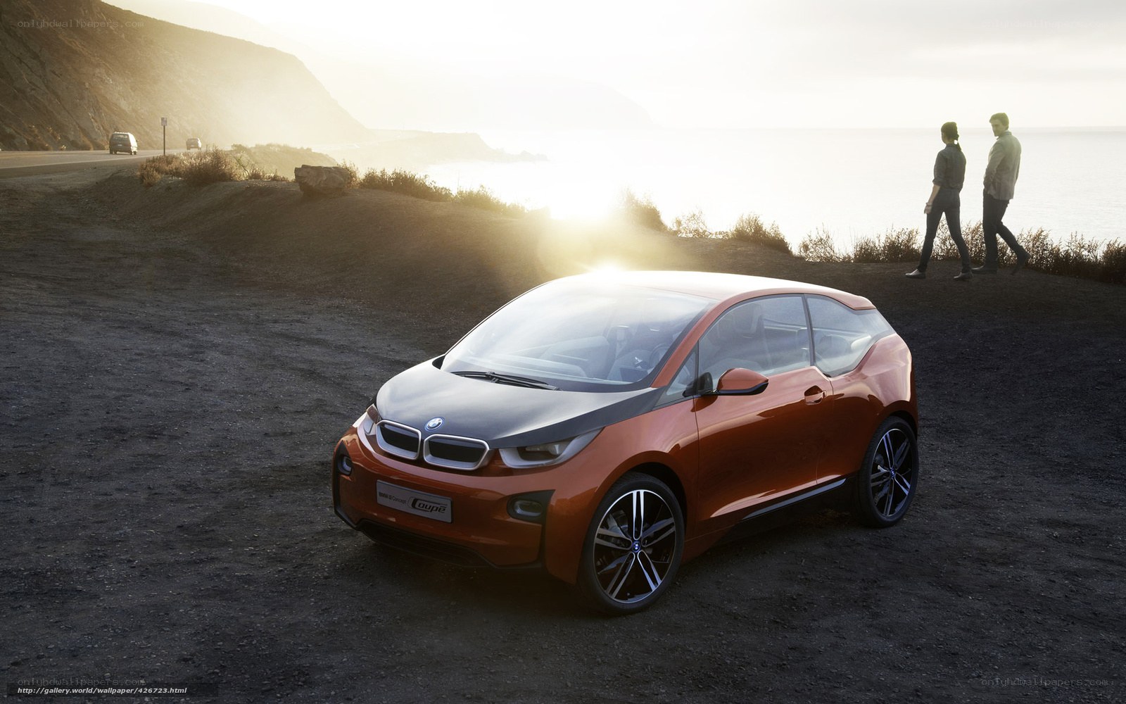 BMW i3 concept car on coast