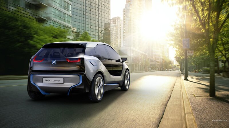 BMW I3 Concept Car — Silver, Dynamic, Afternoon, Digital Art, City Street