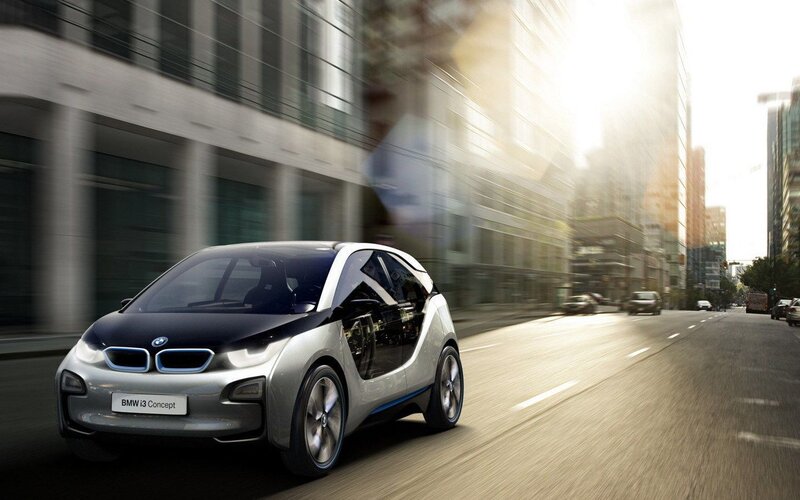 BMW I3 Concept Car — Silver, Dynamic, Afternoon