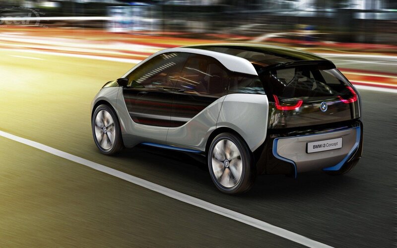BMW I3 Concept Car — Silver, Dynamic, Digital Art