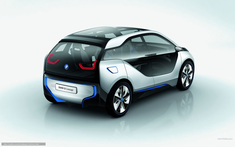 BMW I3 Concept Car — Silver, Modern, 3d Render, Rear View