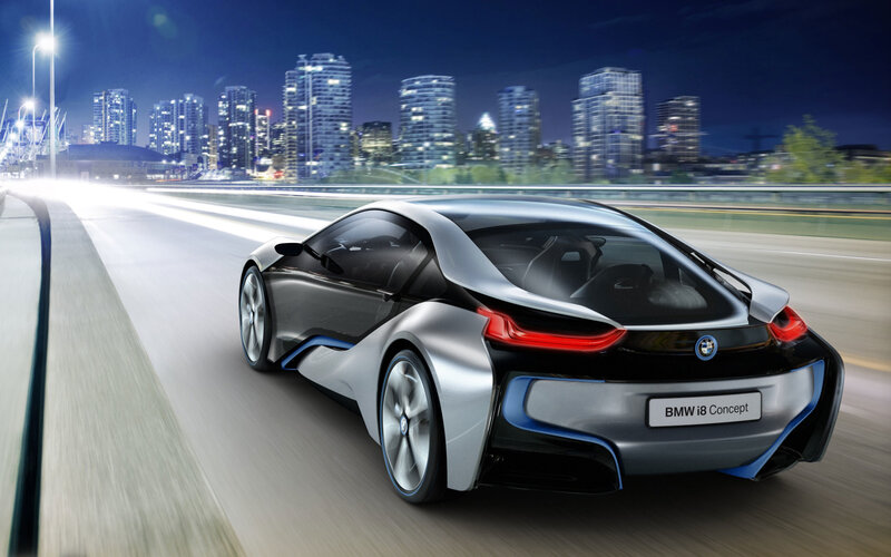 BMW i8 Concept car at night