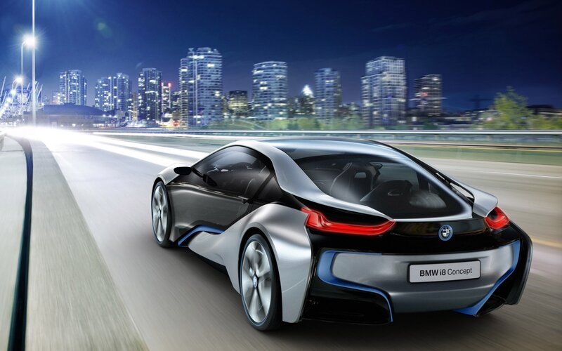 BMW i8 Concept car at night