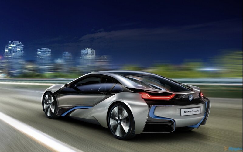 BMW i8 Concept car at night