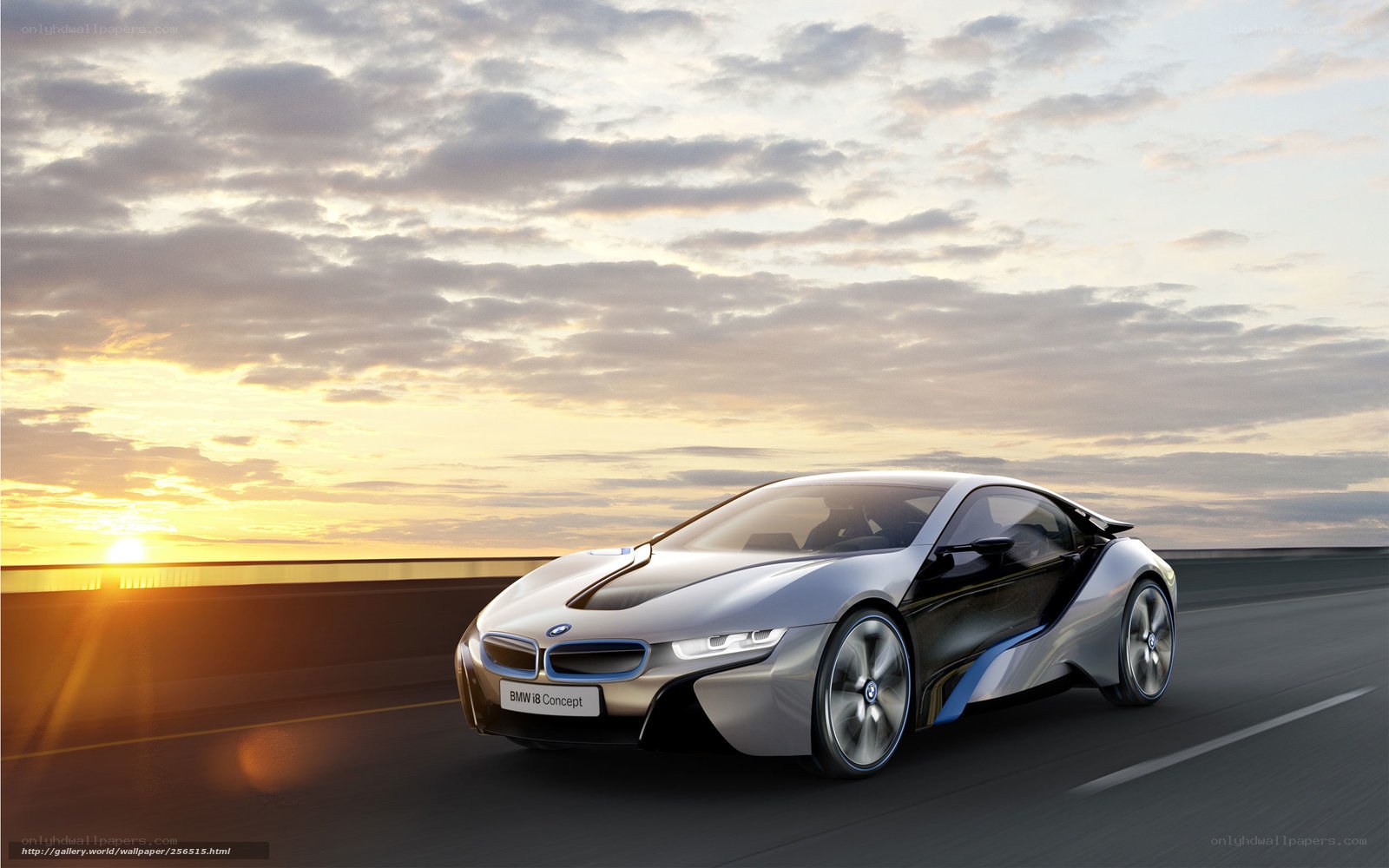 BMW i8 Concept car at sunset