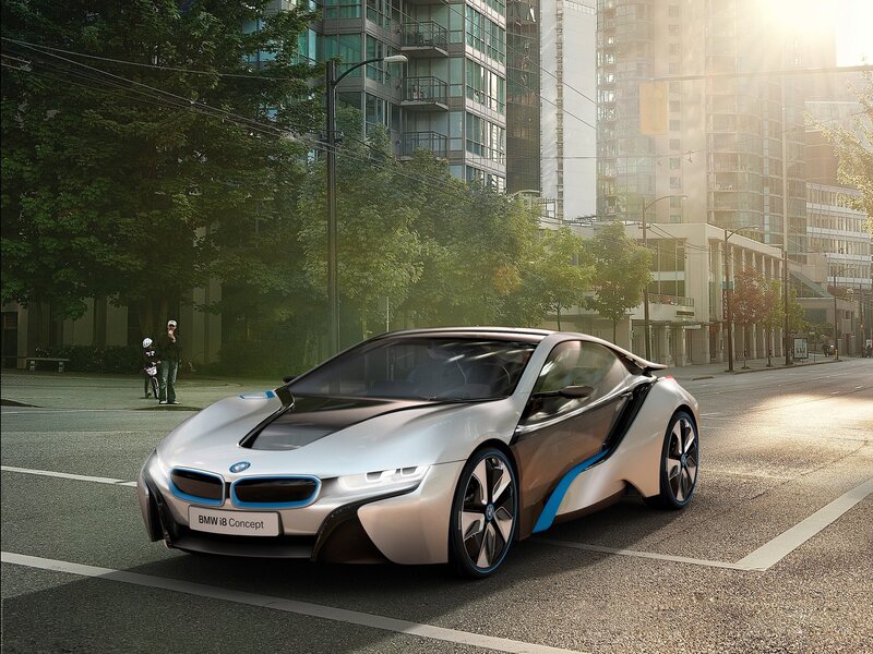 BMW i8 Concept car in city