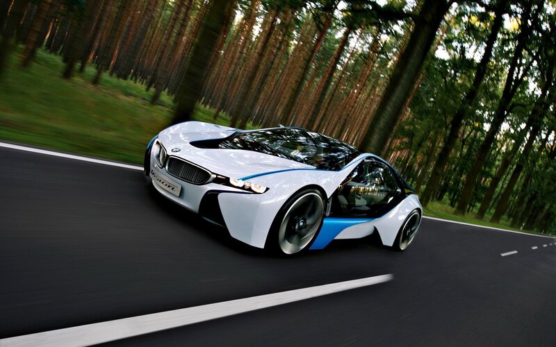 BMW i8 Concept car on road