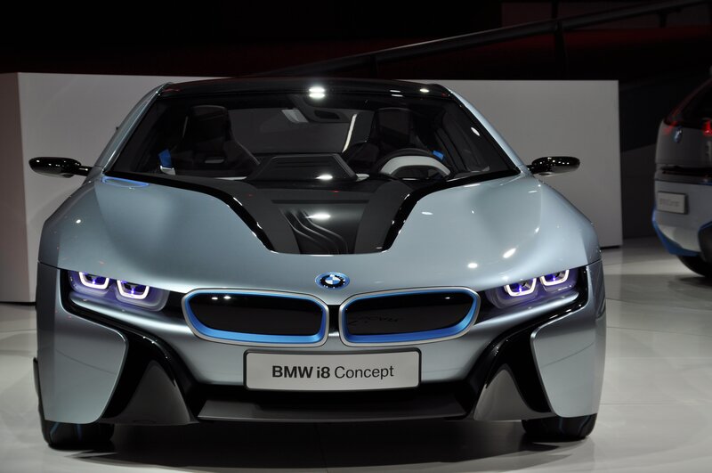 BMW I8 Concept Car — Silver, Dramatic, Photograph