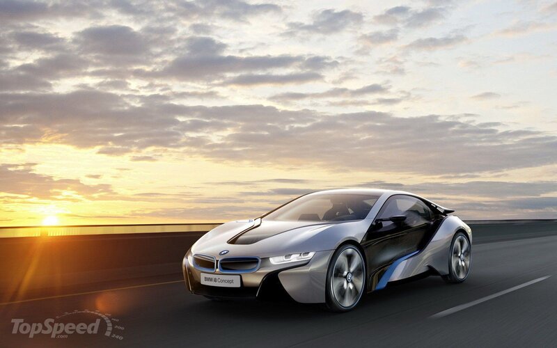 BMW I8 Concept Car — Silver, Dramatic