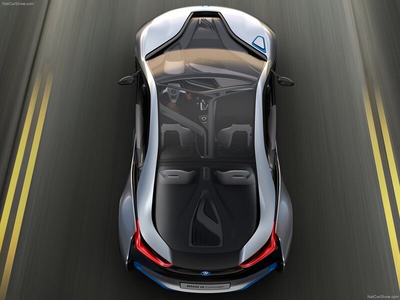 BMW I8 Concept Car — Silver, Dynamic, 3d Render