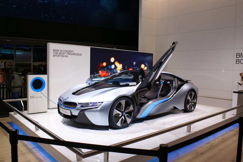 BMW I8 Concept Car — Silver, Modern, Night