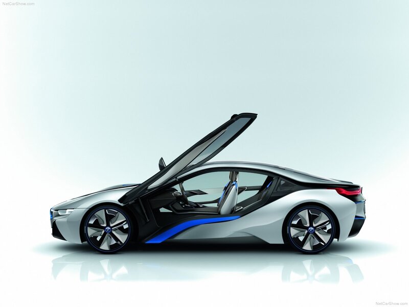 BMW I8 Concept Car — Silver, Modern, Photograph, Car Door