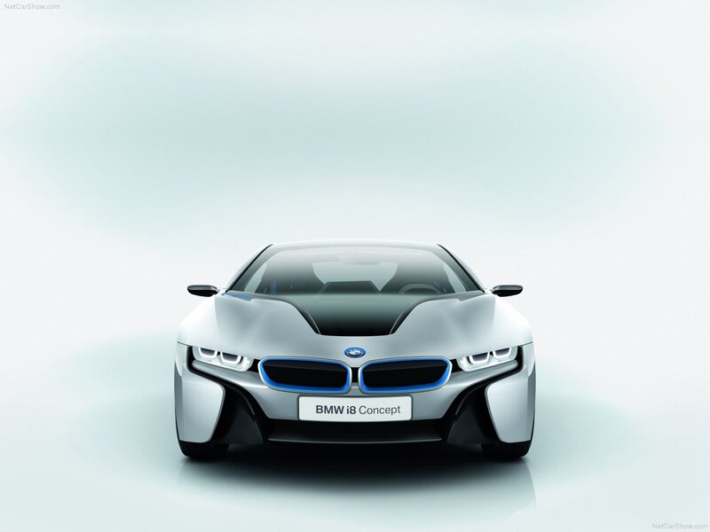 BMW I8 Concept Car — Silver, Modern, Photograph, Headlights