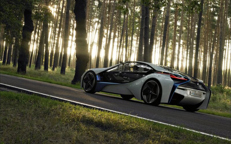 BMW I8 Concept Car — Silver, Serene, Sunset