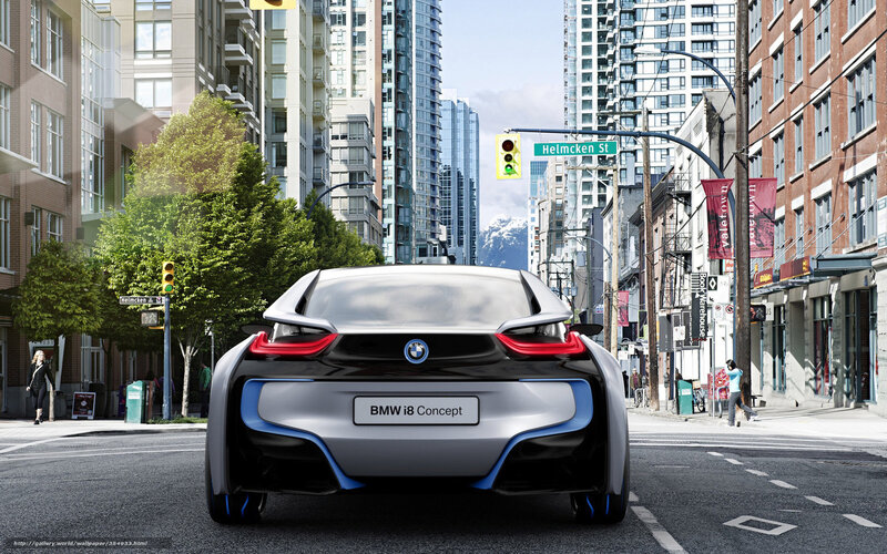 BMW I8 Concept Car — Silver, Urban, Afternoon