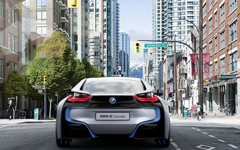 BMW I8 Concept Car — Silver, Urban