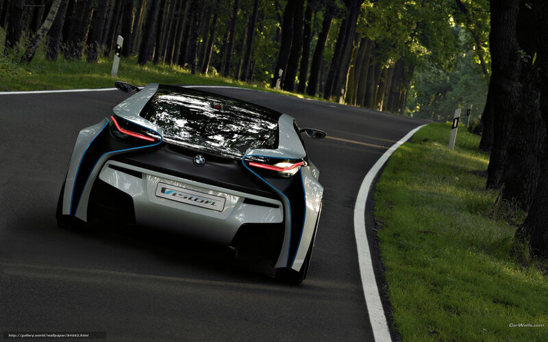 BMW i8 Concept on a forest road