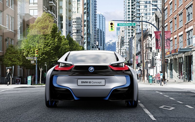 BMW i8 Concept on city street