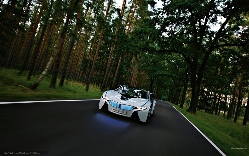 BMW i8 Concept on forest road