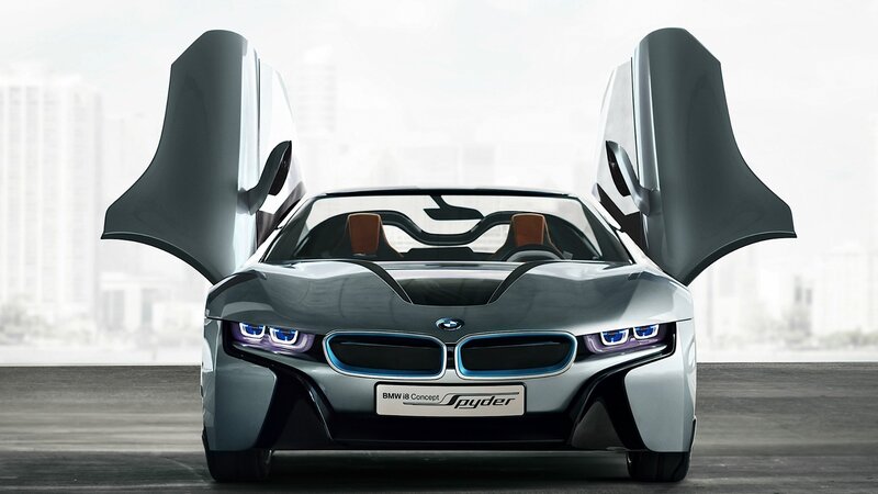 BMW I8 Concept Spyder — Silver, Dramatic, Photograph, Car