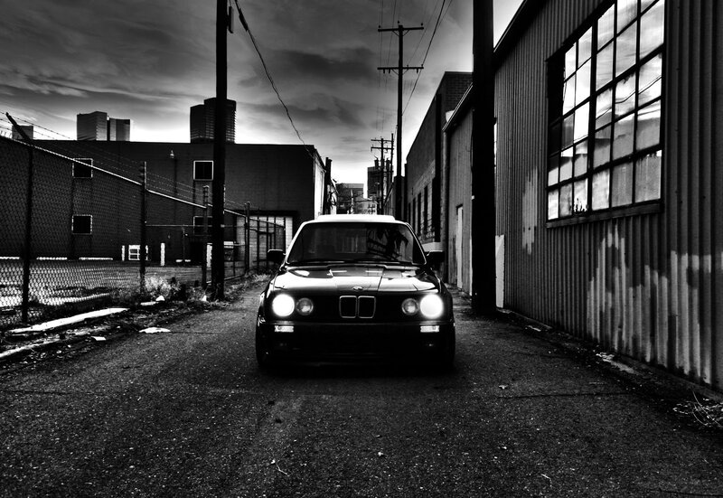 BMW in an urban alley