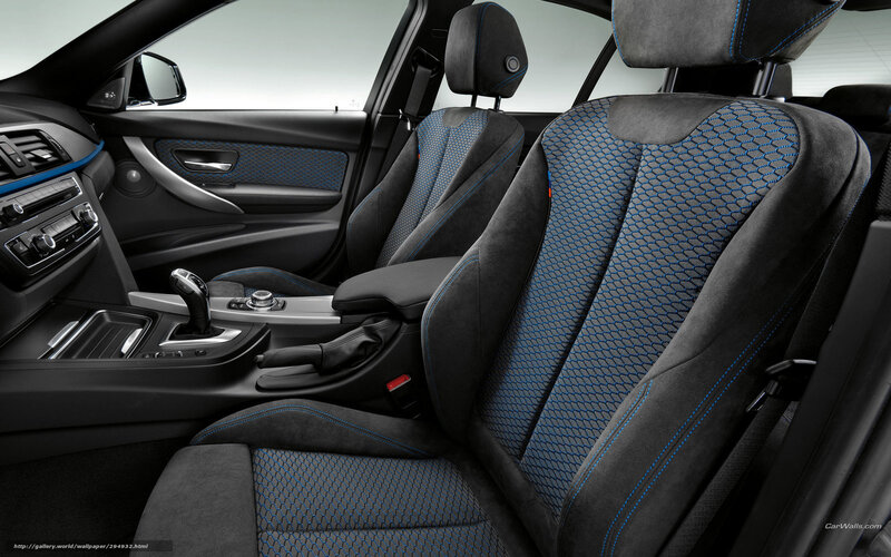 BMW interior with blue stitching