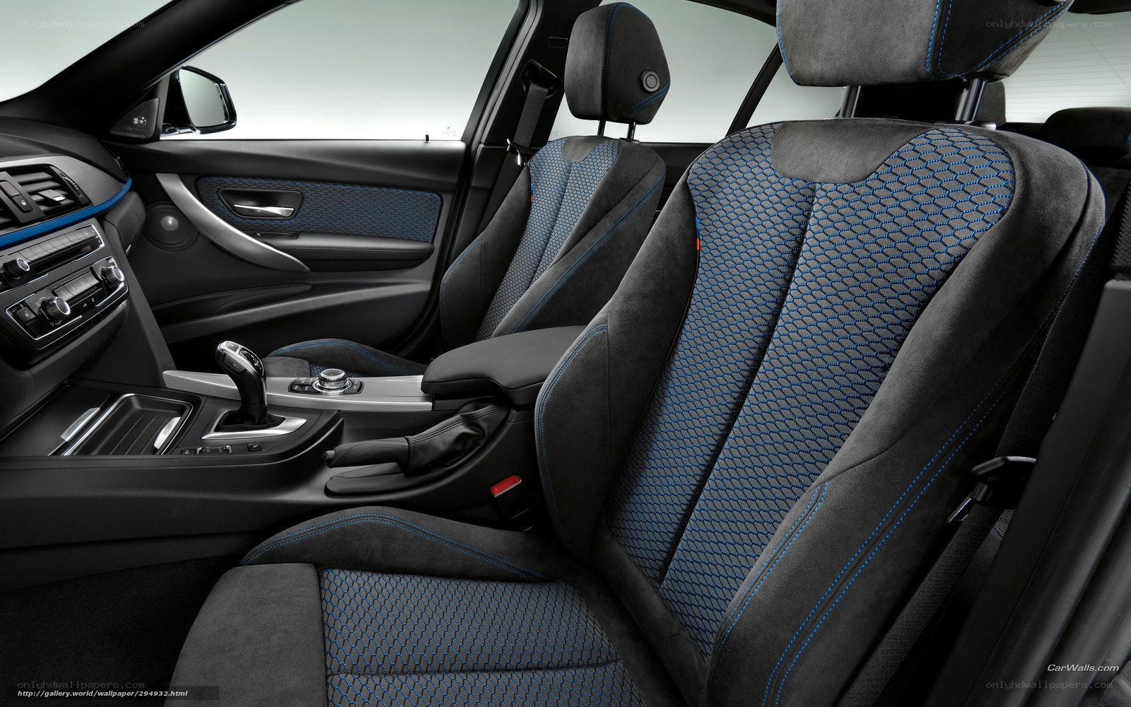 BMW interior with blue stitching