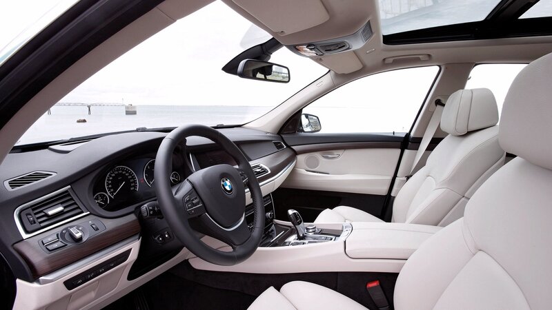 BMW interior with ocean view