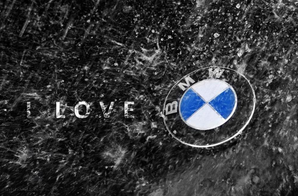 BMW logo in rain