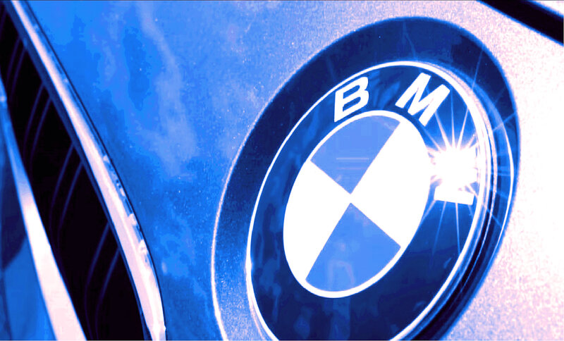 BMW Logo on Car — Blue